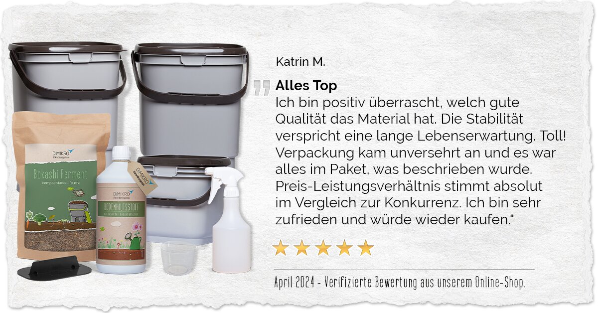 Kundenbewertung Bokashi Eimer