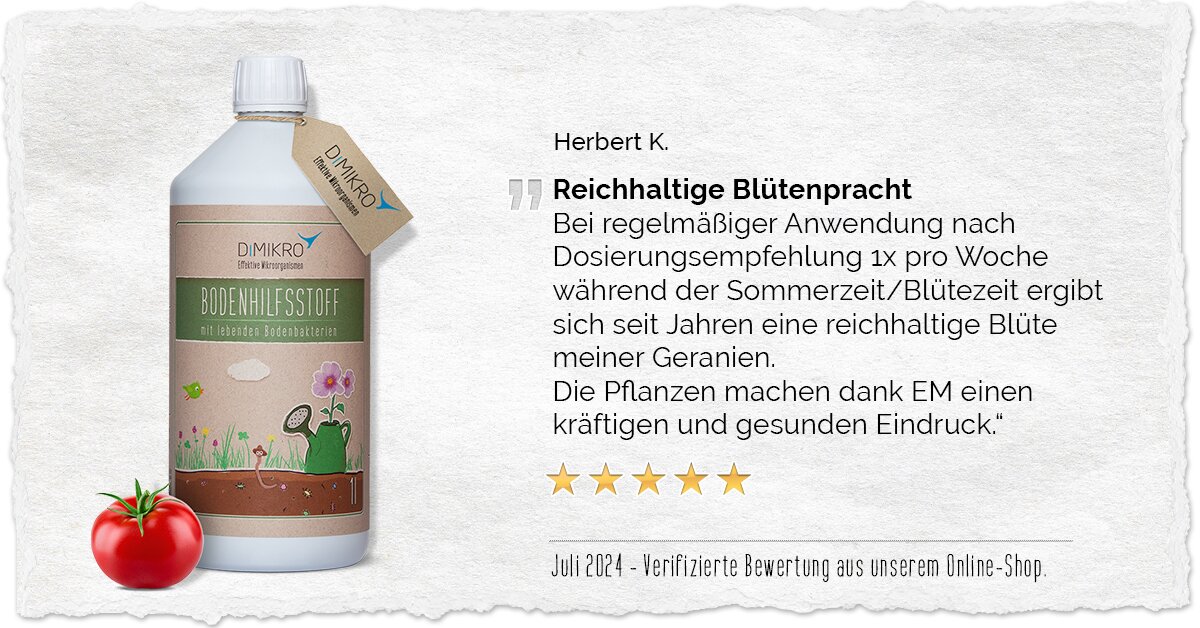 Kundenbewertung EM aktiv Bodenhilfsstoff