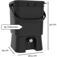 Bokashi Eimer Starterset Premium - schwarz