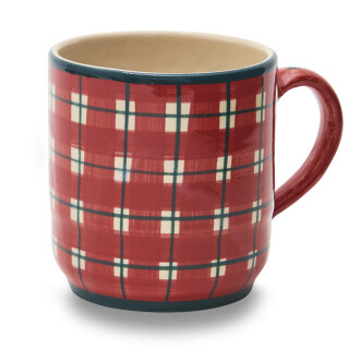 EM Keramik-Kaffeetopf* 0,25 l rot kariert