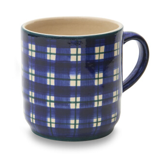 EM Keramik-Kaffeetopf* 0,25 l blau kariert