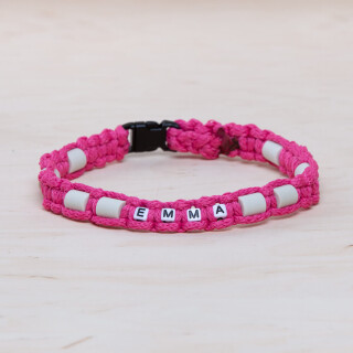 EM Keramik-Halsband mit Namen pink groß bis 65 cm