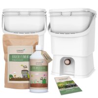 Bokashi Eimer Doppel-Starterset Japan weiß