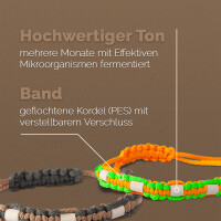 EM Keramik-Halsband Modell "Gobi" - verstellbar - petrol-helltürkis 25-35 cm